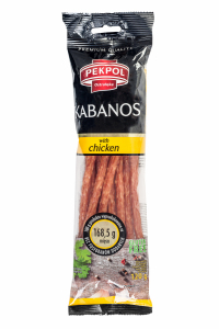 KABANOSY DROBIOWE Z DODATKIEM WIEPRZOWINY 120 g (FLOW PACK)